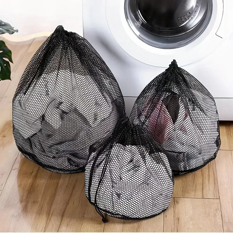 Black Mesh Laundry Bag for Washing Machine (1pc)