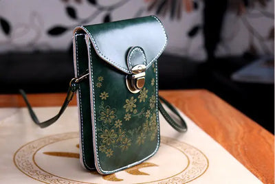 Modieuze Koreaanse Crossbody Telefoontas met Bloemenpatroon