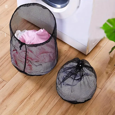 Black Mesh Laundry Bag for Washing Machine (1pc)