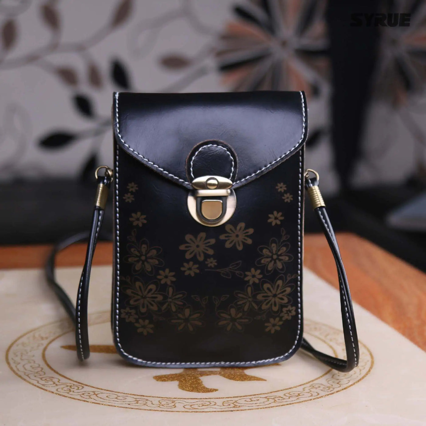 Modieuze Koreaanse Crossbody Telefoontas met Bloemenpatroon
